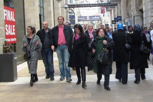 "Mamilla Mall shoppers"  "BDS" image , "apartheid image"